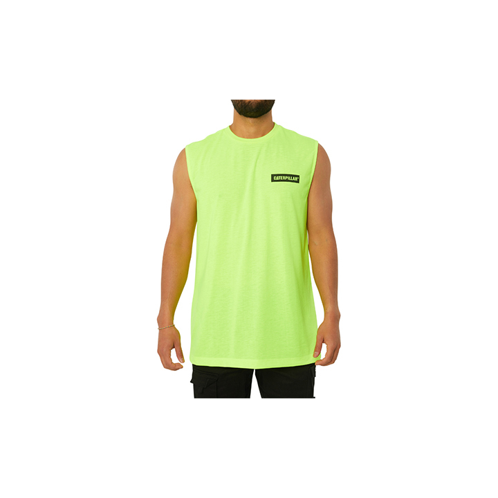 Caterpillar Icon Muscle Philippines - Mens Tank - Yellow 47230FMBY